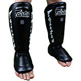 FAIRTEX SP7 BLACK TWISTER MUAY THAI BOXING K1 DETACHABLE SHIN PAD SHIN GUARDS